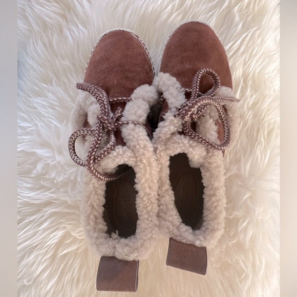 Women’s See By Chloe Genuine Shearling  Lace-Up Espadrille size 37 - Picture 4 of 9